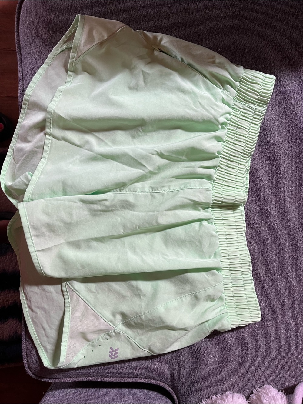 Light Green Women's Athletic Shorts with Elastic Waistband